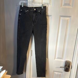 Madewell High Rise Black Jeans Sleek Straight Leg